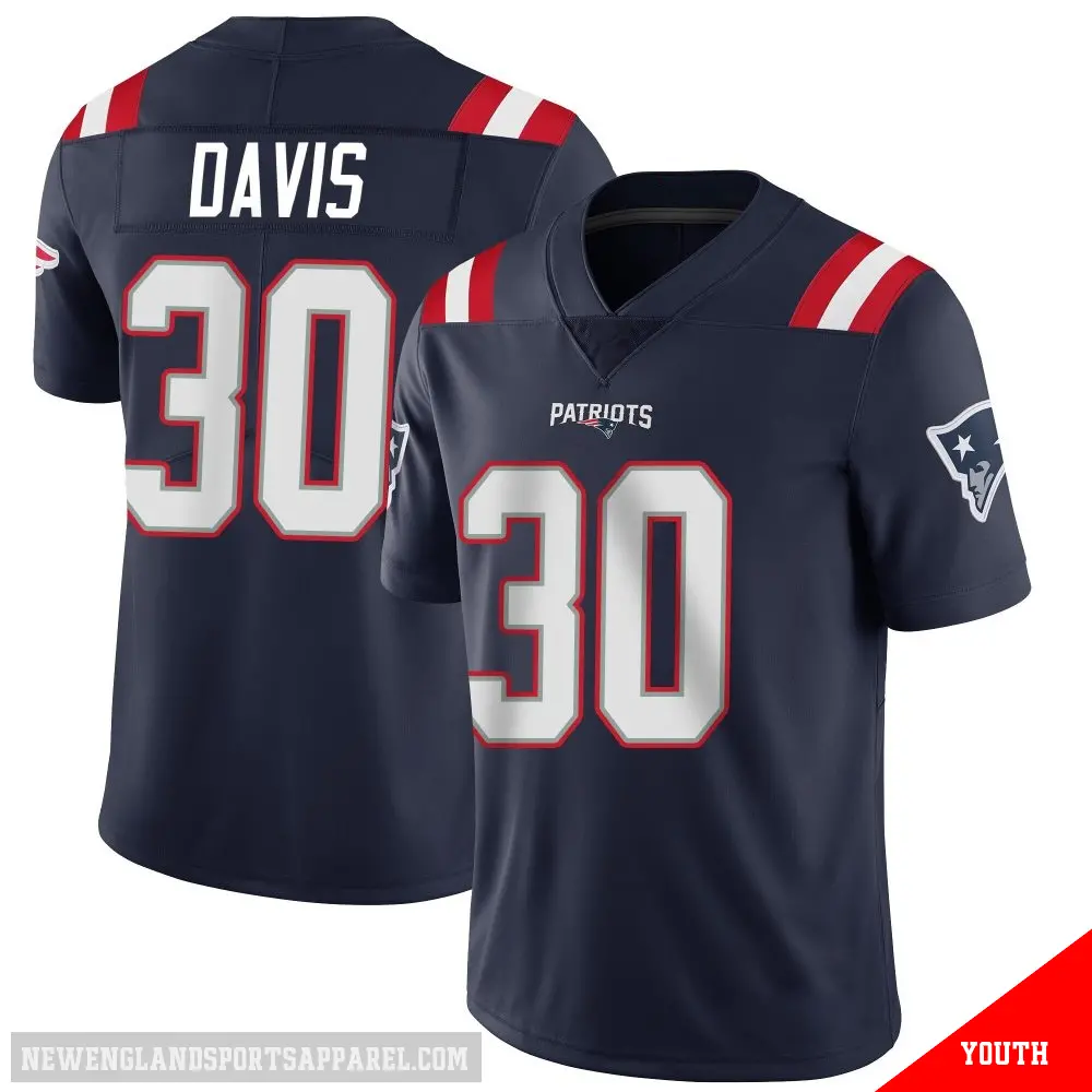 ＃30 Youth Tyler Davis Navy Limited New England Patriots Team Color Vapor Untouchable Jersey