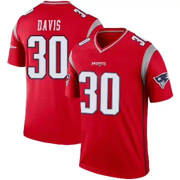 ＃30 Youth Tyler Davis Red Legend New England Patriots Inverted Jersey