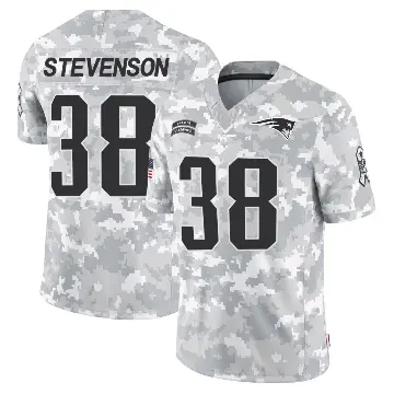 ＃38 Men's Rhamondre Stevenson Arctic Camo Limited New England Patriots 2024 Salute to Service Jersey