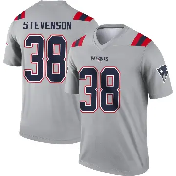 ＃38 Men's Rhamondre Stevenson Gray Legend New England Patriots Inverted Jersey