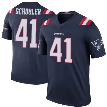 ＃41 Youth Brenden Schooler Navy Legend New England Patriots Color Rush Jersey