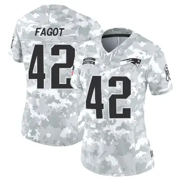 ＃42 Women's Diego Fagot Arctic Camo Limited New England Patriots 2024 Salute to Service Jersey