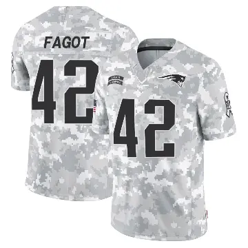 ＃42 Youth Diego Fagot Arctic Camo Limited New England Patriots 2024 Salute to Service Jersey