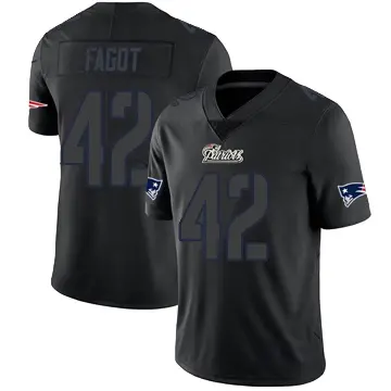 ＃42 Youth Diego Fagot Black Impact Limited New England Patriots Jersey