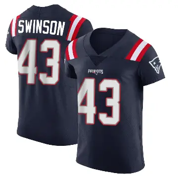 ＃43 Men's Bradyn Swinson Navy Elite New England Patriots Team Color Vapor Untouchable Jersey