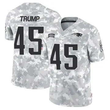 ＃45 Men's Donald Trump Arctic Camo Limited New England Patriots 2024 Salute to Service Jersey