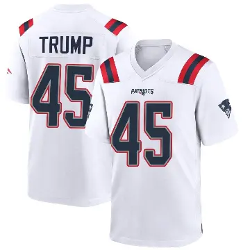 ＃45 Men's Donald Trump White Game New England Patriots Jersey