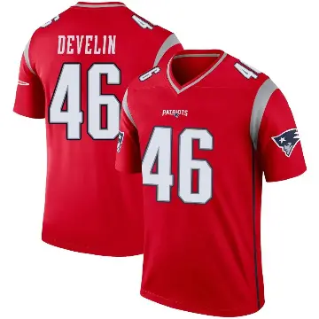 ＃46 Men's James Develin Red Legend New England Patriots Inverted Jersey