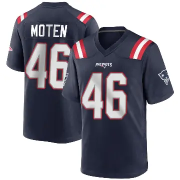 ＃46 Men's R.J. Moten Navy Blue Game New England Patriots Team Color Jersey