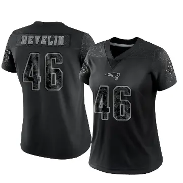 ＃46 Women's James Develin Black Limited New England Patriots Reflective Jersey