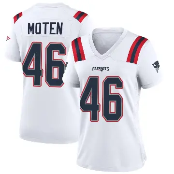 ＃46 Women's R.J. Moten White Game New England Patriots Jersey