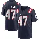 ＃47 Men's Andrew Parker Jr. Navy Blue Game New England Patriots Team Color Jersey