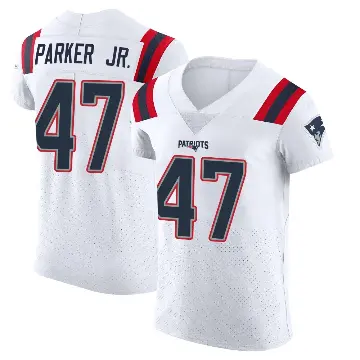 ＃47 Men's Andrew Parker Jr. White Elite New England Patriots Vapor Untouchable Jersey
