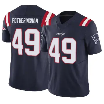 ＃49 Men's Cole Fotheringham Navy Limited New England Patriots Vapor F.U.S.E. Jersey