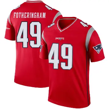＃49 Men's Cole Fotheringham Red Legend New England Patriots Inverted Jersey