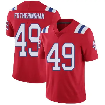 ＃49 Men's Cole Fotheringham Red Limited New England Patriots Vapor Untouchable Alternate Jersey