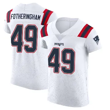 ＃49 Men's Cole Fotheringham White Elite New England Patriots Vapor Untouchable Jersey