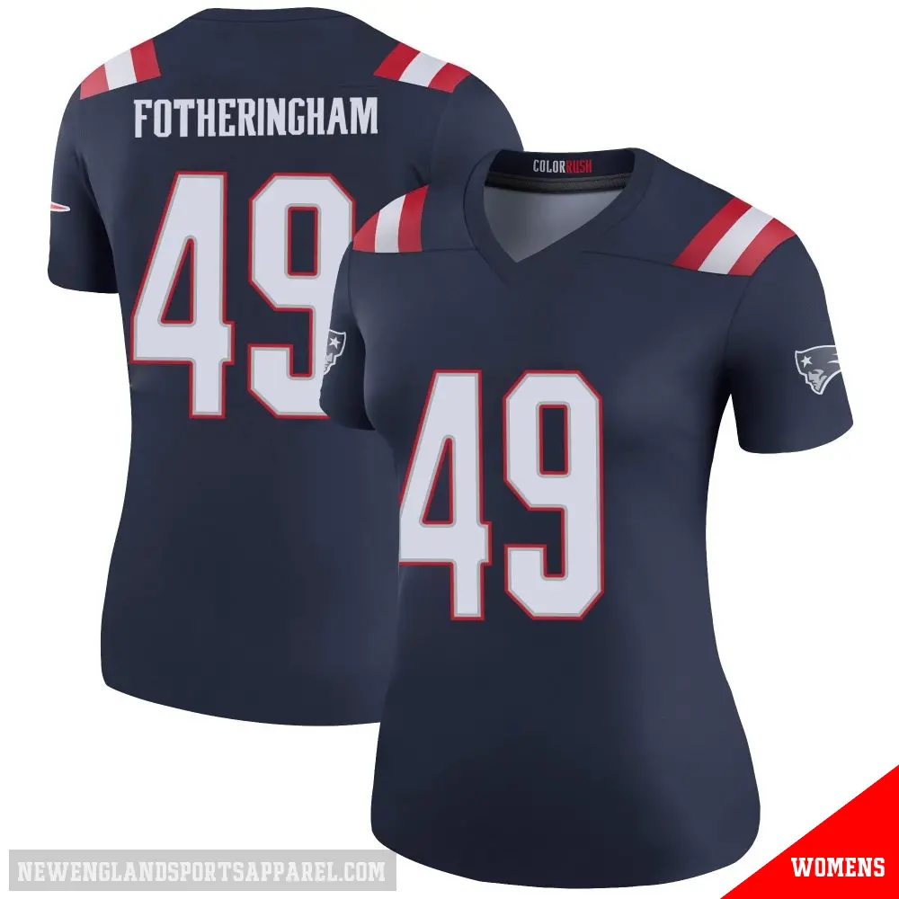 ＃49 Women's Cole Fotheringham Navy Legend New England Patriots Color Rush Jersey