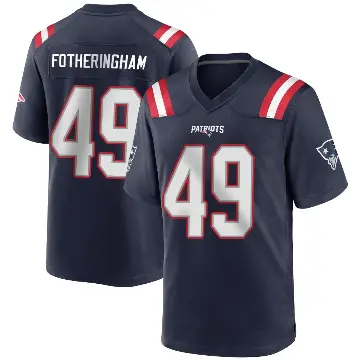 ＃49 Youth Cole Fotheringham Navy Blue Game New England Patriots Team Color Jersey