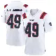 ＃49 Youth Cole Fotheringham White Game New England Patriots Jersey