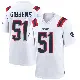 ＃51 Men's Jack Gibbens White Game New England Patriots Jersey