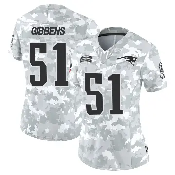 ＃51 Women's Jack Gibbens Arctic Camo Limited New England Patriots 2024 Salute to Service Jersey