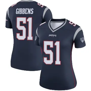＃51 Women's Jack Gibbens Navy Legend New England Patriots Jersey