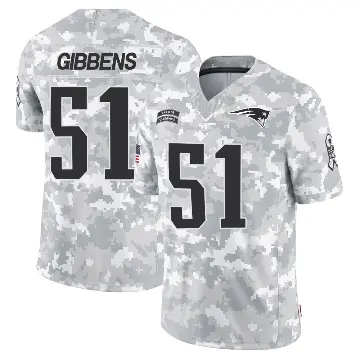 ＃51 Youth Jack Gibbens Arctic Camo Limited New England Patriots 2024 Salute to Service Jersey