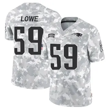 ＃59 Men's Vederian Lowe Arctic Camo Limited New England Patriots 2024 Salute to Service Jersey