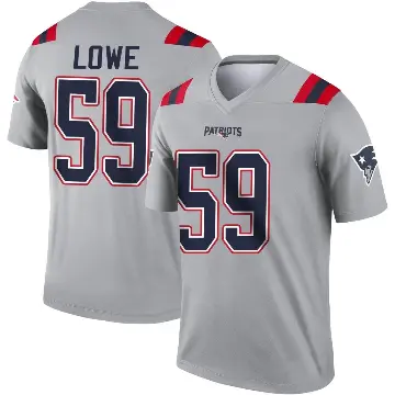 ＃59 Men's Vederian Lowe Gray Legend New England Patriots Inverted Jersey