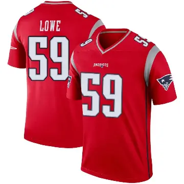＃59 Men's Vederian Lowe Red Legend New England Patriots Inverted Jersey