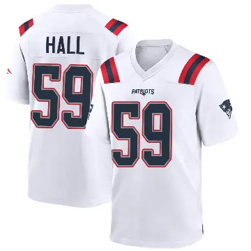 ＃59 Youth Terez Hall White Game New England Patriots Jersey