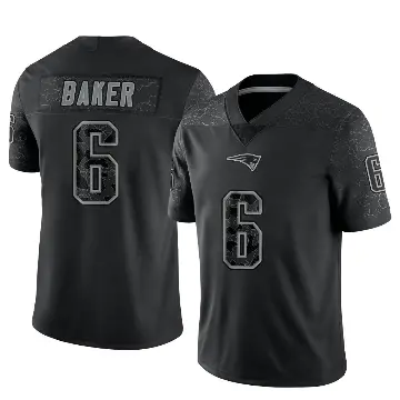 ＃6 Youth Javon Baker Black Limited New England Patriots Reflective Jersey