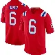 ＃6 Youth Javon Baker Red Game New England Patriots Alternate Jersey