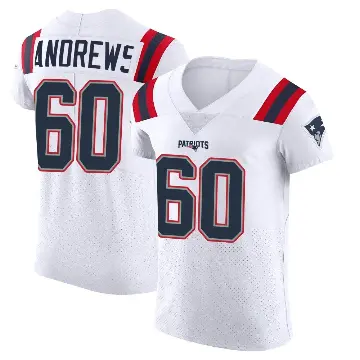 ＃60 Men's David Andrews White Elite New England Patriots Vapor Untouchable Jersey