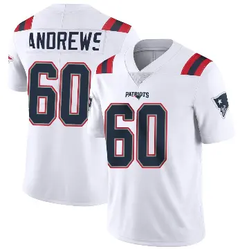 ＃60 Men's David Andrews White Limited New England Patriots Vapor Untouchable Jersey