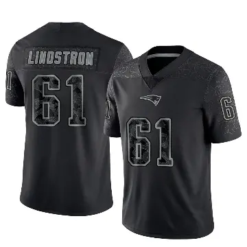 ＃61 Men's Alec Lindstrom Black Limited New England Patriots Reflective Jersey