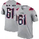 ＃61 Men's Alec Lindstrom Gray Legend New England Patriots Inverted Jersey