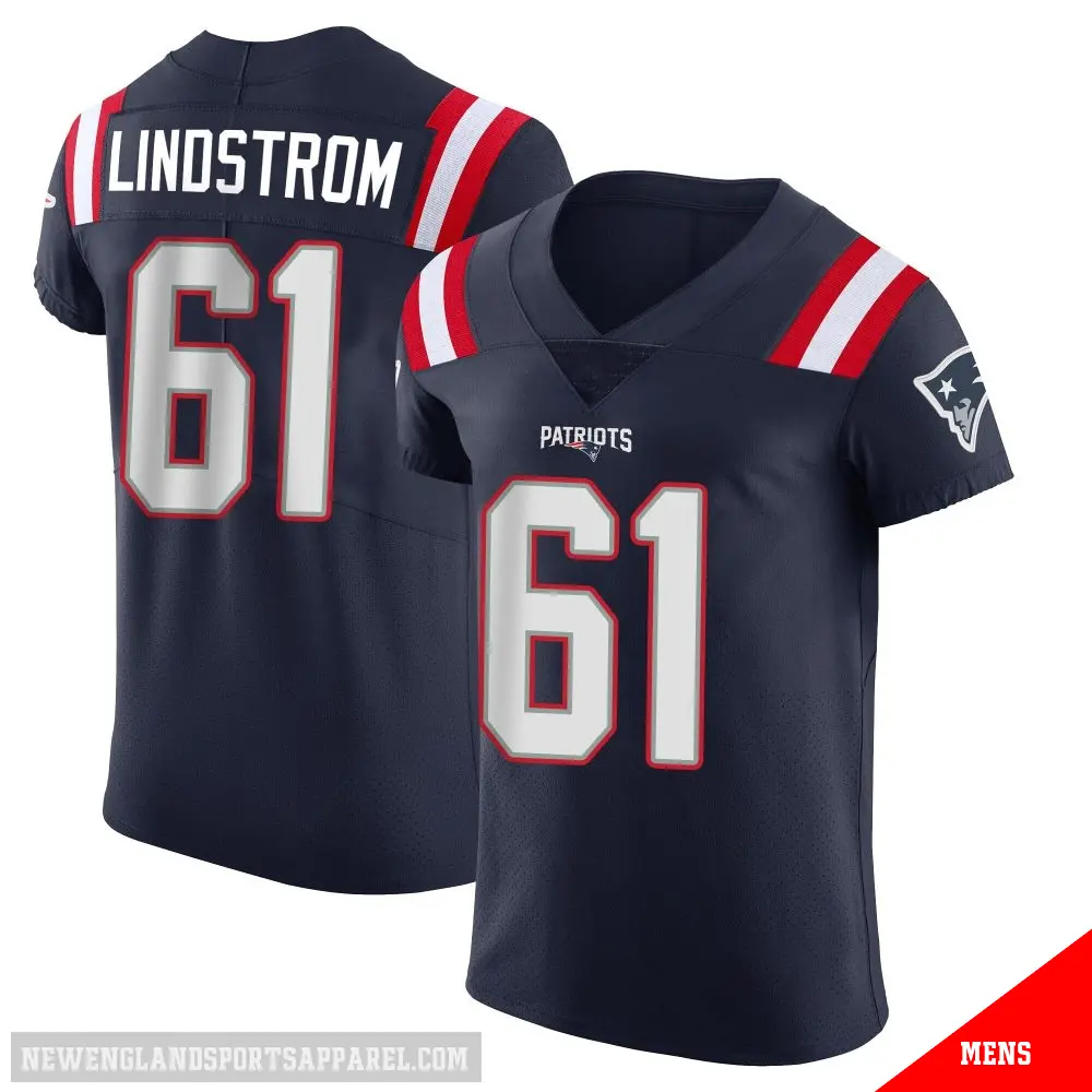 ＃61 Men's Alec Lindstrom Navy Elite New England Patriots Team Color Vapor Untouchable Jersey