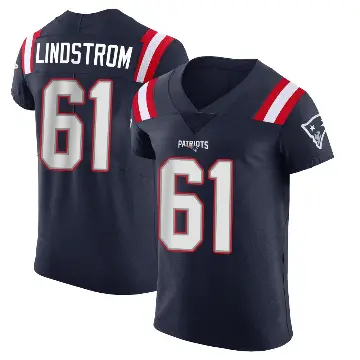 ＃61 Men's Alec Lindstrom Navy Elite New England Patriots Team Color Vapor Untouchable Jersey