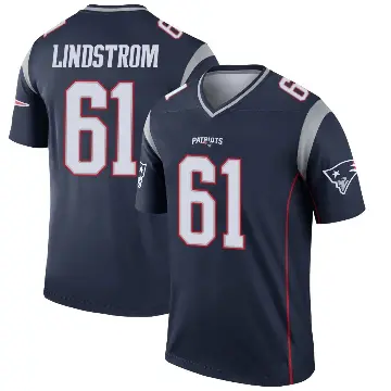 ＃61 Men's Alec Lindstrom Navy Legend New England Patriots Jersey