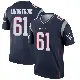 ＃61 Men's Alec Lindstrom Navy Legend New England Patriots Jersey