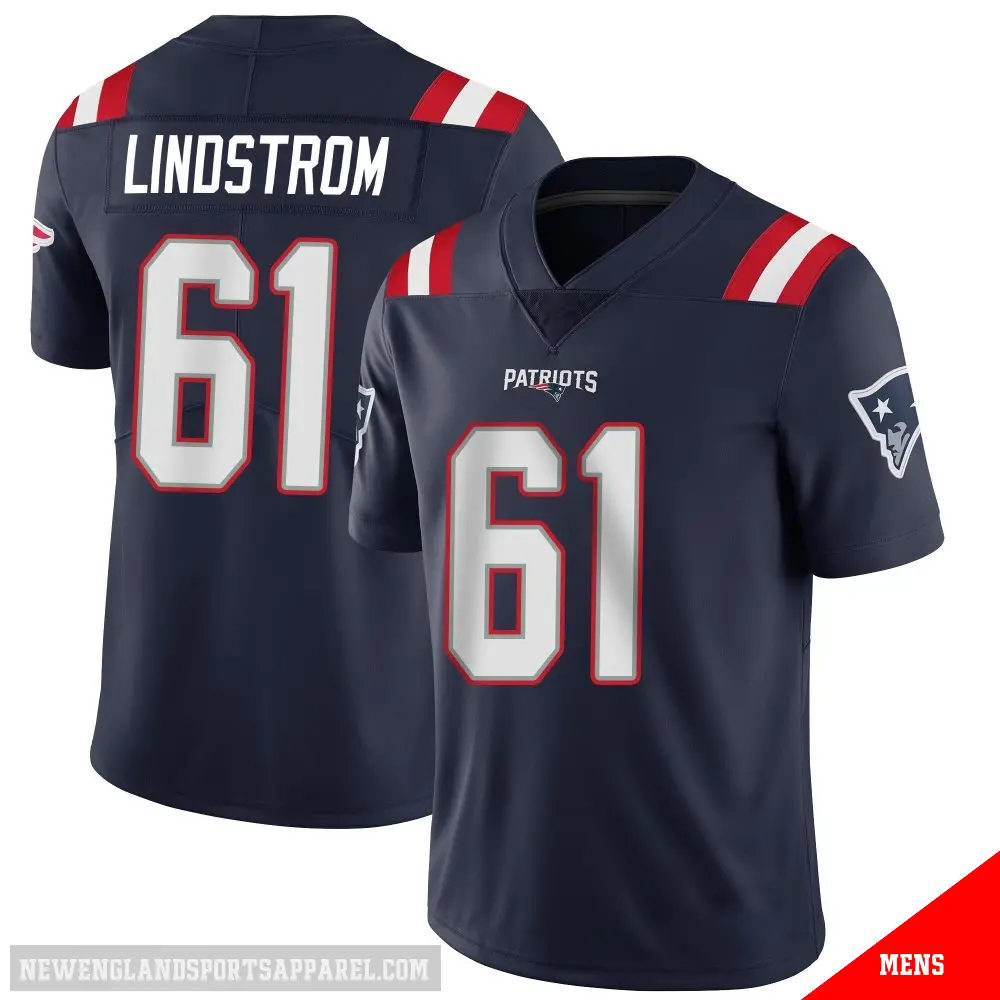 ＃61 Men's Alec Lindstrom Navy Limited New England Patriots Team Color Vapor Untouchable Jersey