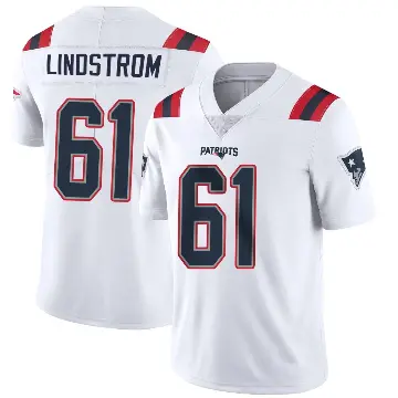 ＃61 Men's Alec Lindstrom White Limited New England Patriots Vapor Untouchable Jersey