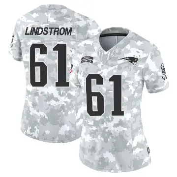 ＃61 Women's Alec Lindstrom Arctic Camo Limited New England Patriots 2024 Salute to Service Jersey