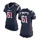 ＃61 Women's Alec Lindstrom Navy Blue Game New England Patriots Team Color Jersey
