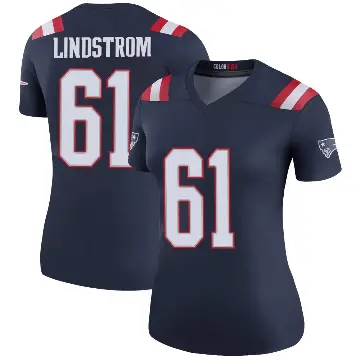 ＃61 Women's Alec Lindstrom Navy Legend New England Patriots Color Rush Jersey