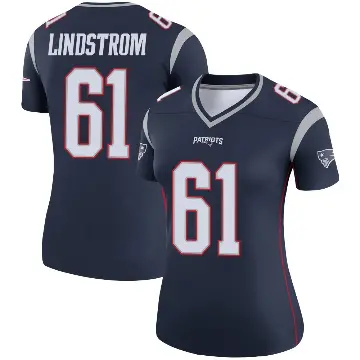 ＃61 Women's Alec Lindstrom Navy Legend New England Patriots Jersey