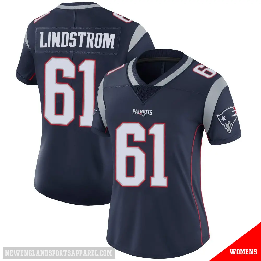 ＃61 Women's Alec Lindstrom Navy Limited New England Patriots Team Color Vapor Untouchable Jersey