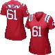 ＃61 Women's Alec Lindstrom Red Game New England Patriots Alternate Jersey